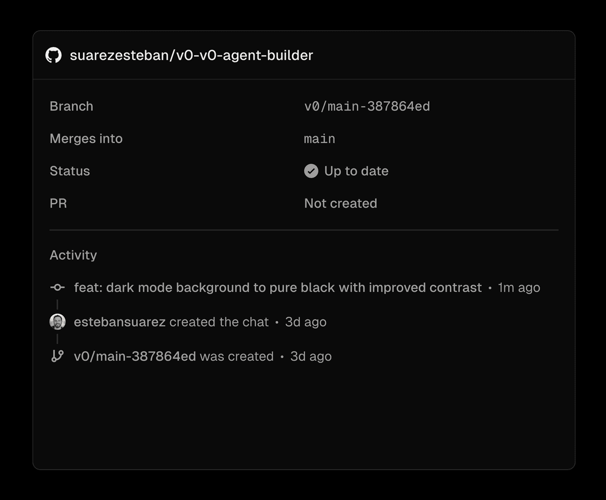 GitHub repository status card
